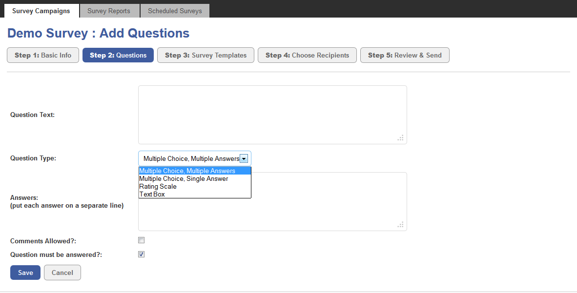 Creating a Plain Text Survey Surveys InTouch